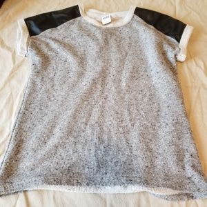 Shirt with Leather Topped Shoulders